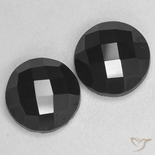 7.21 ct natürliche Schwarz Spinell-Edelsteine, Runden, Lichtundurchlässig