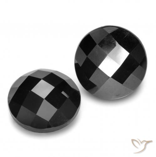 12.29 ct natürliche Schwarz Spinell-Edelsteine, Runden, Lichtundurchlässig