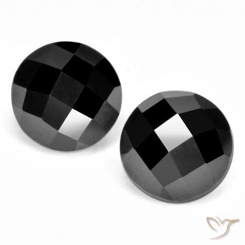7.50ctw Natürlicher Schwarz Spinell, Runden, Lichtundurchlässig