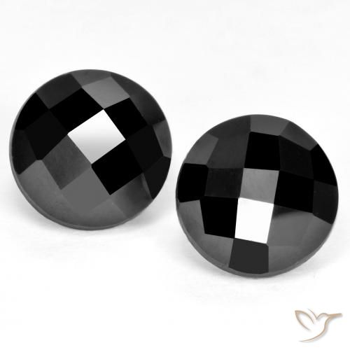 6.60 ct natürliche Schwarz Spinell-Edelsteine, Rund Schliff, Lichtundurchlässig