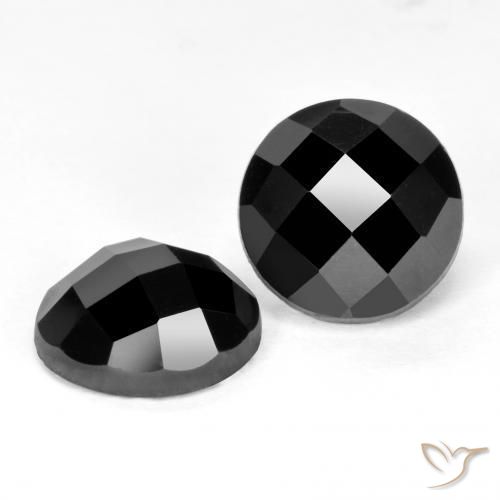 6.60 ct natürliche Schwarz Spinell-Edelsteine, Rund Schliff, Lichtundurchlässig