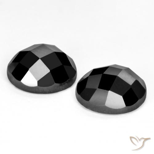 6.60 ct natürliche Schwarz Spinell-Edelsteine, Rund Schliff, Lichtundurchlässig