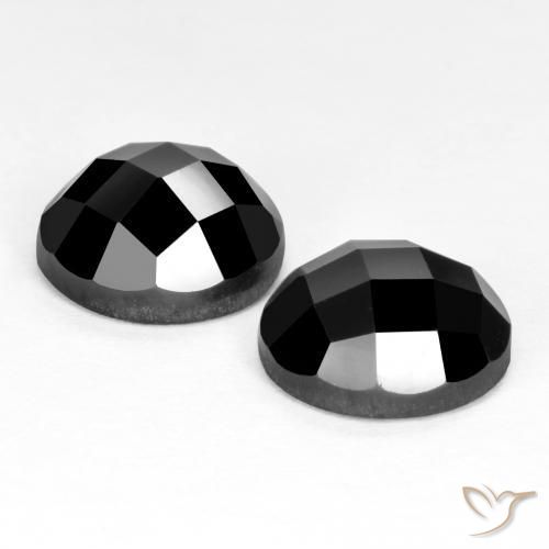 7.36 ct natürliche Schwarz Spinell-Edelsteine, Runden, Lichtundurchlässig