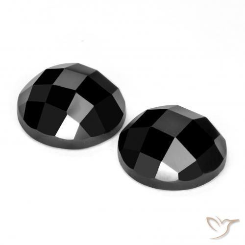 7.02 ct natürliche Schwarz Spinell-Edelsteine, Runden, Lichtundurchlässig