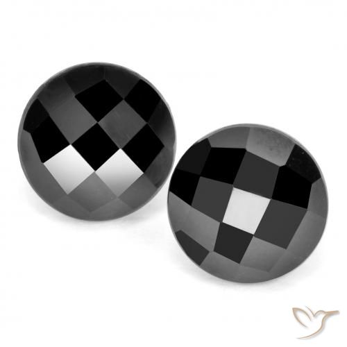 6.99ctw Natürlicher Schwarz Spinell, Runden, Lichtundurchlässig, Photo A