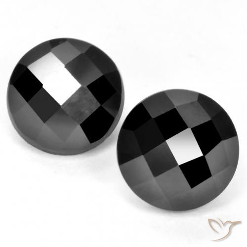 7.42ctw Natürlicher Schwarz Spinell, Runden, Lichtundurchlässig, Photo A