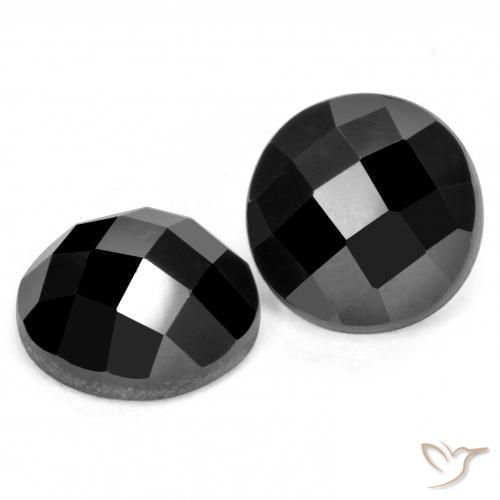 7.42 ct natürliche Schwarz Spinell-Edelsteine, Runden, Lichtundurchlässig
