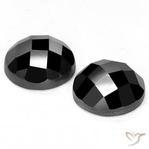7.42 ct natürliche Schwarz Spinell-Edelsteine, Runden, Lichtundurchlässig