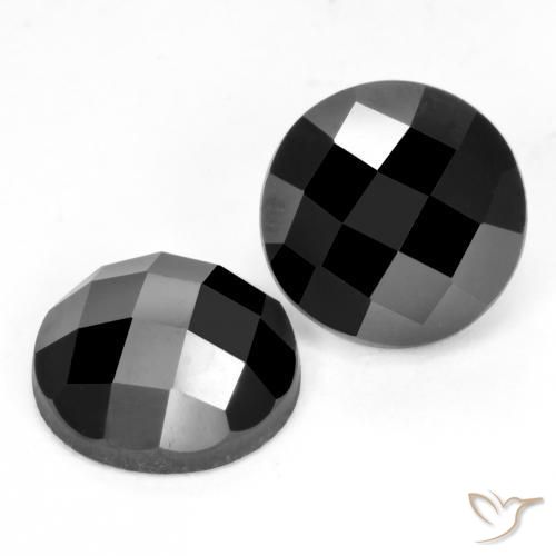 7.33 ct natürliche Schwarz Spinell-Edelsteine, Runden, Lichtundurchlässig