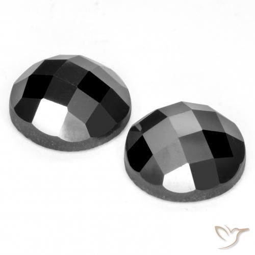 7.33 ct natürliche Schwarz Spinell-Edelsteine, Runden, Lichtundurchlässig