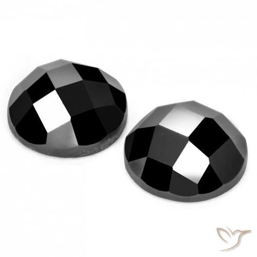 7.01 ct natürliche Schwarz Spinell-Edelsteine, Runden, Lichtundurchlässig