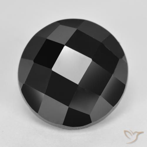 7.53ct Natürlicher Schwarz Spinell, Runden, Lichtundurchlässig