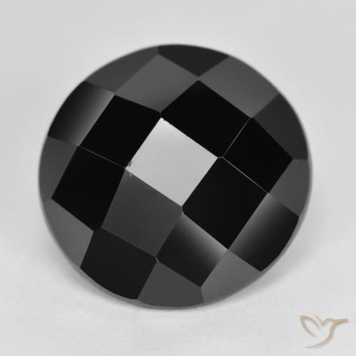 6.27ct Natürlicher Schwarz Spinell, Runden, Lichtundurchlässig, Photo A