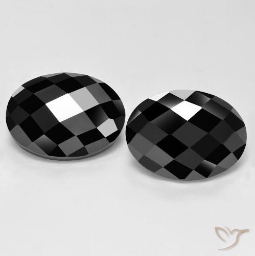 22.77ctw Natürlicher Schwarz Spinell, Oval, Lichtundurchlässig