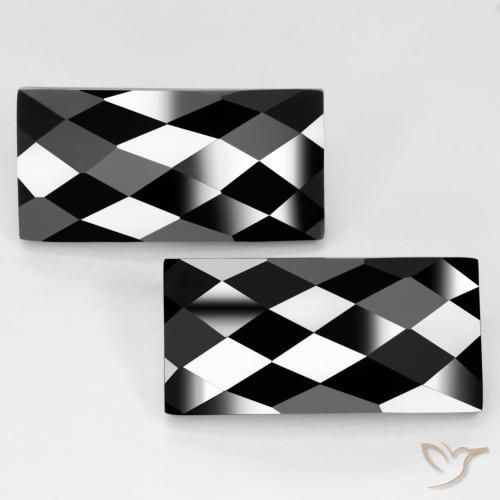 25.66ctw Natürlicher Schwarz Spinell, Baguette, Lichtundurchlässig