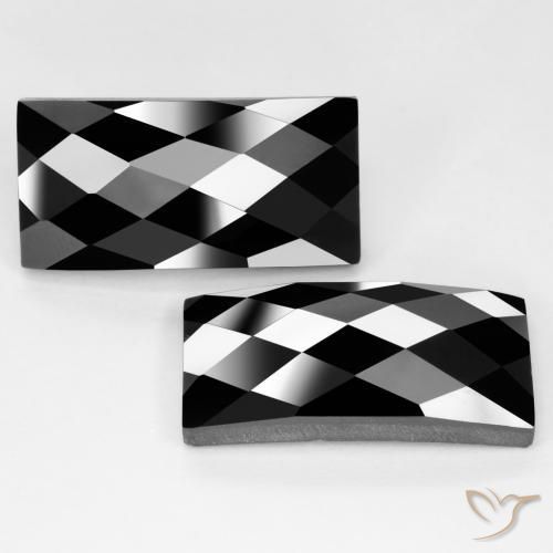 25.66 ct natürliche Schwarz Spinell-Edelsteine, Baguette, Lichtundurchlässig