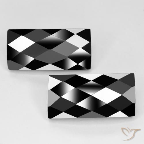 25.49ctw Natürlicher Schwarz Spinell, Baguette, Lichtundurchlässig