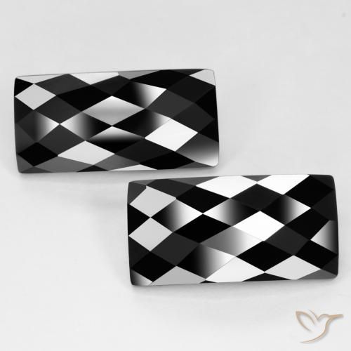 25.66ctw Natürlicher Schwarz Spinell, Baguette, Lichtundurchlässig