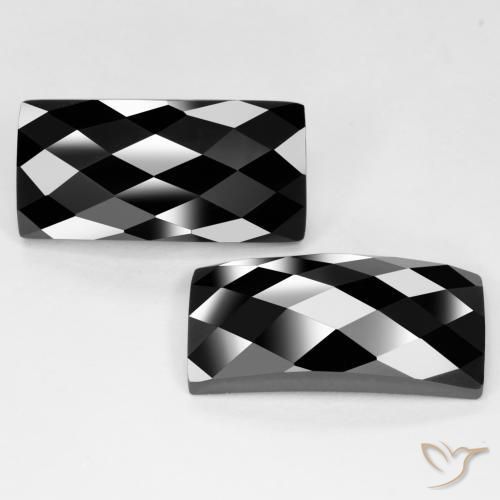 25.66 ct natürliche Schwarz Spinell-Edelsteine, Baguette, Lichtundurchlässig