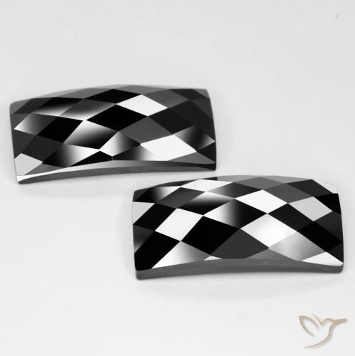 25.66 ct natürliche Schwarz Spinell-Edelsteine, Baguette, Lichtundurchlässig