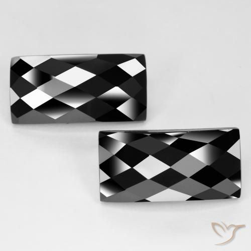 28.23 ct natürliche Schwarz Spinell-Edelsteine, Baguette, Lichtundurchlässig