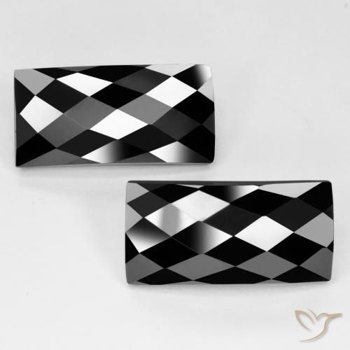 25.41 ct natürliche Schwarz Spinell-Edelsteine, Baguette, Lichtundurchlässig