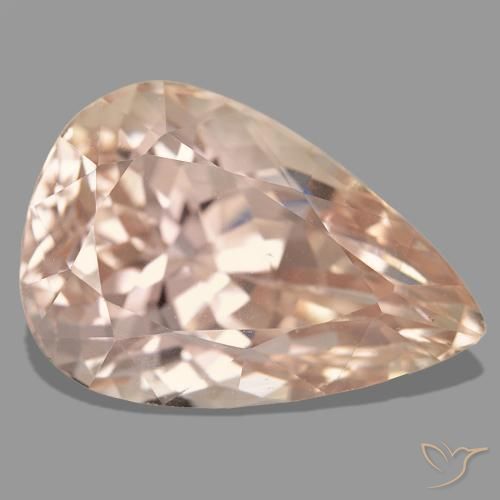 42,64 ctw natürlicher rosafarbener Spodumen, Birnenform, VS