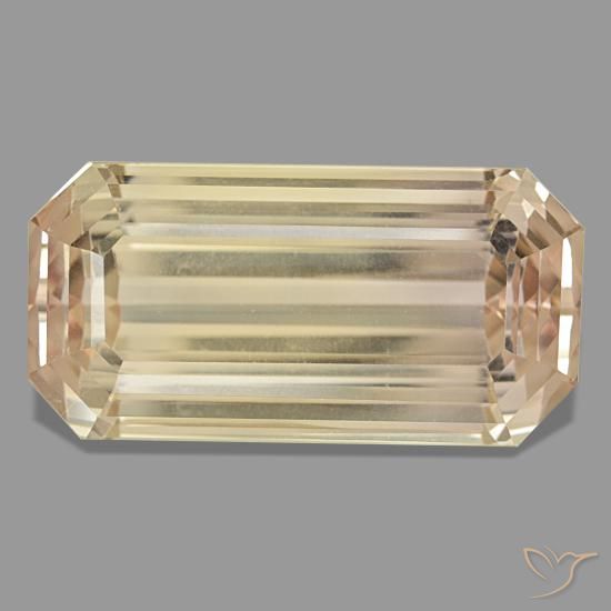 122.78ct Orangefarbener Spodumen, Smaragdschliff, VVS