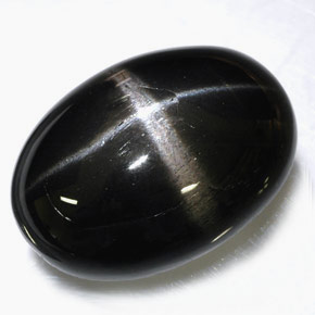 39,09 ctw natürlicher schwarzer Stern-Diopsid, Oval Schliff, Lichtundurchlässig