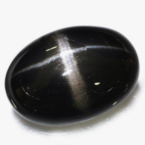 39,09 ctw natürlicher schwarzer Stern-Diopsid, Oval Schliff, Lichtundurchlässig