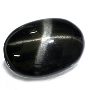 26,40 ctw natürlicher schwarzer Stern-Diopsid, Oval Schliff, Lichtundurchlässig