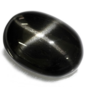26,40 ctw natürlicher schwarzer Stern-Diopsid, Oval Schliff, Lichtundurchlässig