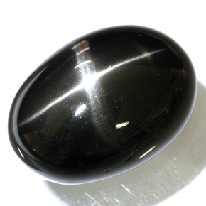 48,47 ctw natürlicher schwarzer Stern-Diopsid, Oval Schliff, Lichtundurchlässig