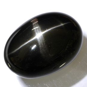 48,47 ctw natürlicher schwarzer Stern-Diopsid, Oval Schliff, Lichtundurchlässig