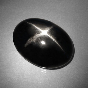 37,46 ctw natürlicher schwarzer Stern-Diopsid, Oval Schliff, Lichtundurchlässig