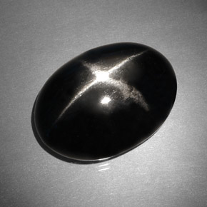 37,46 ctw natürlicher schwarzer Stern-Diopsid, Oval Schliff, Lichtundurchlässig