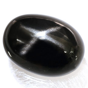 34,95 ctw natürlicher schwarzer Stern-Diopsid, Oval Schliff, Lichtundurchlässig