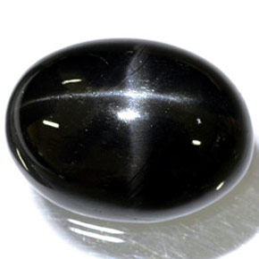 24,45 ctw natürlicher schwarzer Stern-Diopsid, Oval Schliff, Lichtundurchlässig