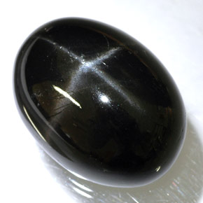 24,45 ctw natürlicher schwarzer Stern-Diopsid, Oval Schliff, Lichtundurchlässig
