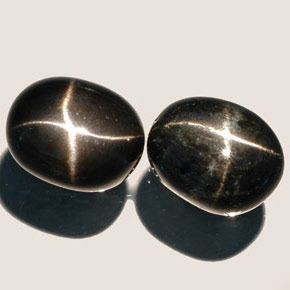  ct natürliche schwarzer Stern-Diopsid-Edelsteine, Oval Schliff, Lichtundurchlässig