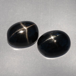  ct natürliche schwarzer Stern-Diopsid-Edelsteine, Oval Schliff, Lichtundurchlässig