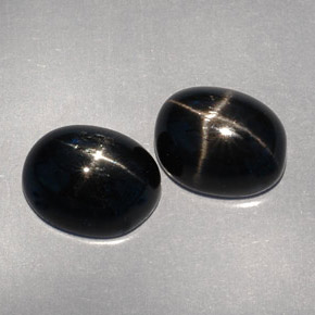  ct natürliche schwarzer Stern-Diopsid-Edelsteine, Oval Schliff, Lichtundurchlässig
