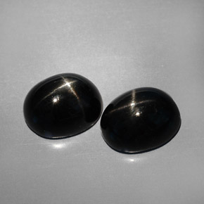  ct natürliche schwarzer Stern-Diopsid-Edelsteine, Oval Schliff, Lichtundurchlässig