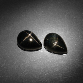  ct natürliche schwarzer Stern-Diopsid-Edelsteine, Birnenform, Lichtundurchlässig