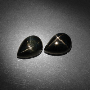  ct natürliche schwarzer Stern-Diopsid-Edelsteine, Birnenform, Lichtundurchlässig