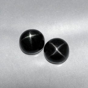  ct natürliche schwarzer Stern-Diopsid-Edelsteine, Rundschliff, Lichtundurchlässig