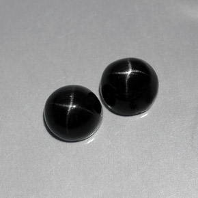  ct natürliche schwarzer Stern-Diopsid-Edelsteine, Rundschliff, Lichtundurchlässig