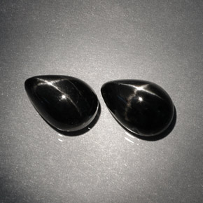  ct natürliche schwarzer Stern-Diopsid-Edelsteine, Birnenform, Lichtundurchlässig