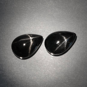  ct natürliche schwarzer Stern-Diopsid-Edelsteine, Birnenform, Lichtundurchlässig