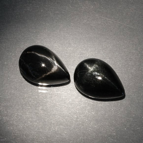  ct natürliche schwarzer Stern-Diopsid-Edelsteine, Birnenform, Lichtundurchlässig